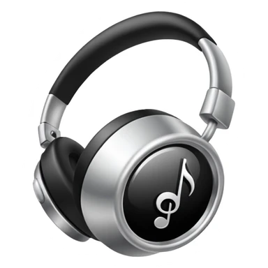 music icon black and white color gradients  sticker