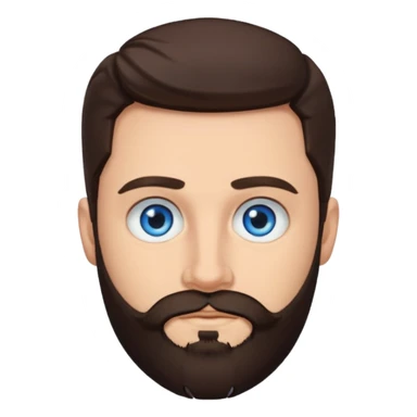 Frankie Zulferino (b.1990) with blue eyes, dark brown hair and beard sticker