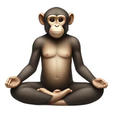 A monkey sits in a lotus position and does yoga sticker