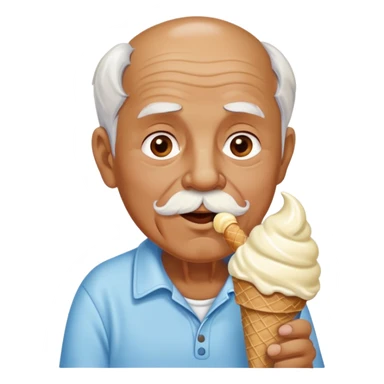 Old man eating ice cream sticker