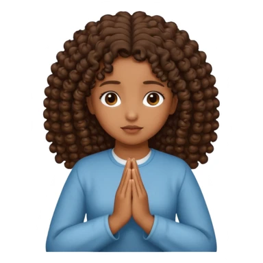 brown girl praying curls sticker