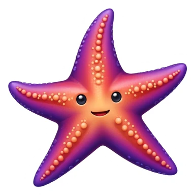 color gradient between red and purple glitter cute starfish sticker