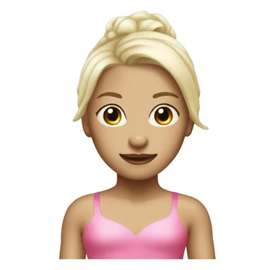 white blonde hair dancer with pink tutu sticker