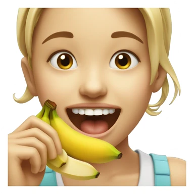 Girl eating banana sticker