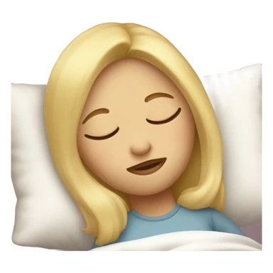 blonde girl asleep in bed  sticker