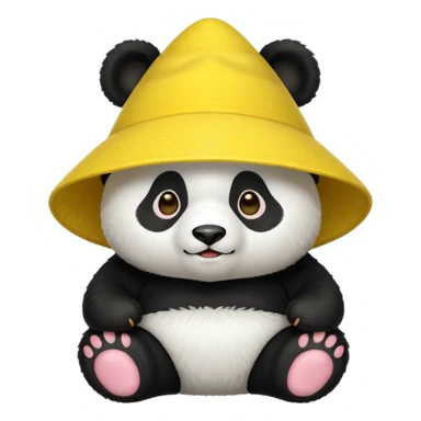 panda with yellow conical hat sticker