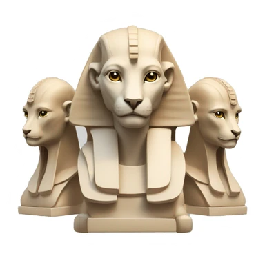 Collaborative Sphinx: A Sphinx with multiple heads, each looking at a different screen or piece of paper, symbolizing teamwork and collaborative coding projects. sticker
