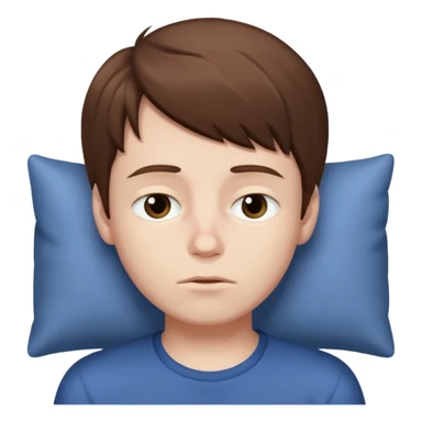 boy with brown hair and sleepy eyes sticker
