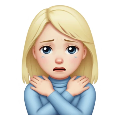 girl crossing arms on neck crying sticker