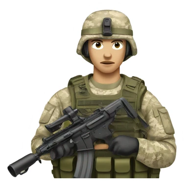 armed soldier in camouflage uniform sticker