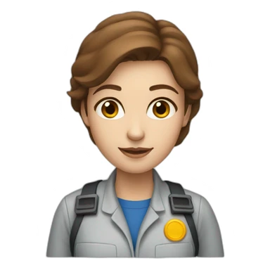 Women engineer, with brown hair and blue eyes sticker