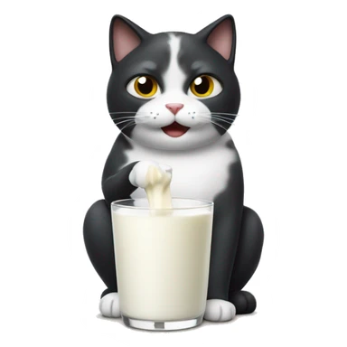 Cat eating milk sticker