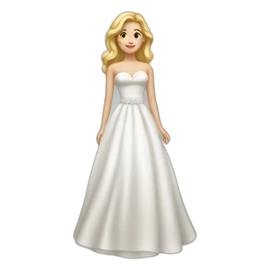 White woman in wedding dress stand sticker