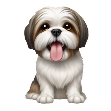 shih tzu with tongue out  sticker