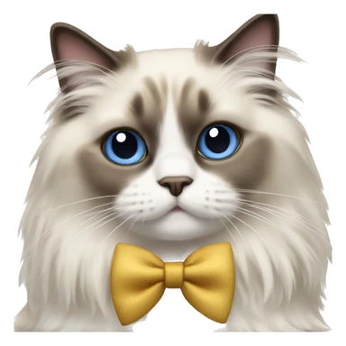 Ragdoll cat with a bow sticker