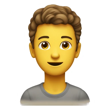 Een bruine jongen met een volledig licht geel t shirt sticker