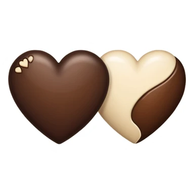 Two heart dark brown and creamy color sticker