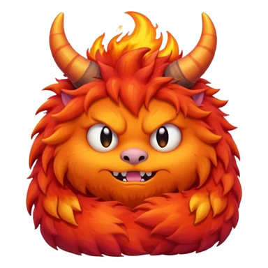 Sleepy cute fluffy flaming monster sticker