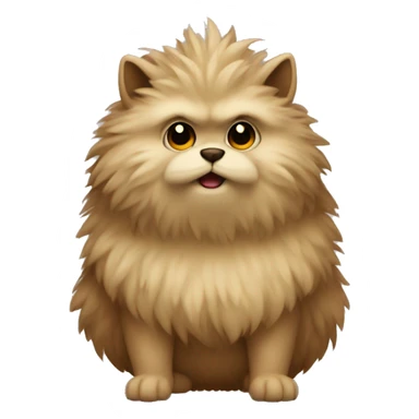 Brown beige fluffy Fakémon sticker