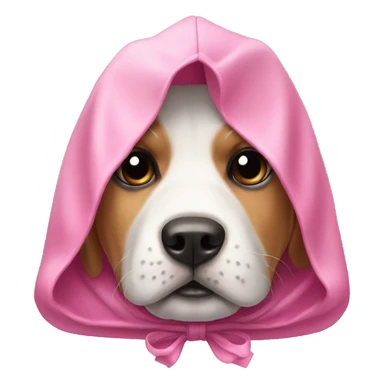 dog wearing a hood with a pink bow  sticker
