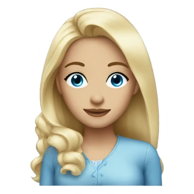 pretty blonde woman blue eyes sticker