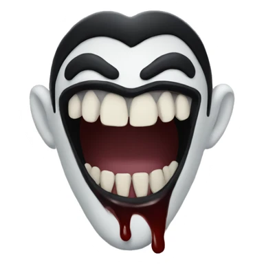 black lips with white vampire teeth sticker