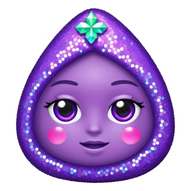 glitter purple and cian bolinha sticker