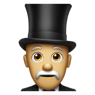 Shocked face a top hat  sticker