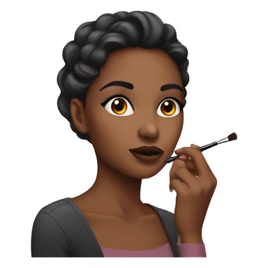 A girl doing her makeup  sticker