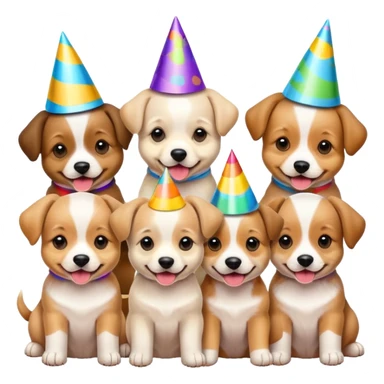 A happy birthday  puppies  sticker