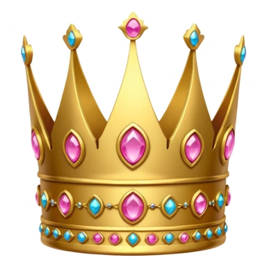 small crown golden with pink gems sticker