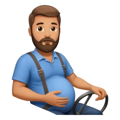 A cableway with a pregnant man inside sticker