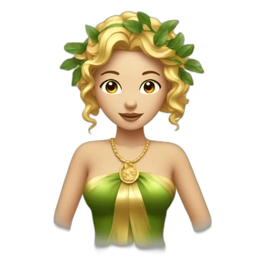 golden sexy lady with laurel wreath  sticker