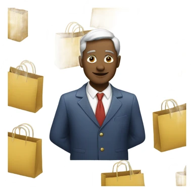 Rich person with many shopping bags sticker