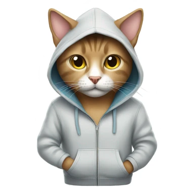 Cat wearing hoodie sticker
