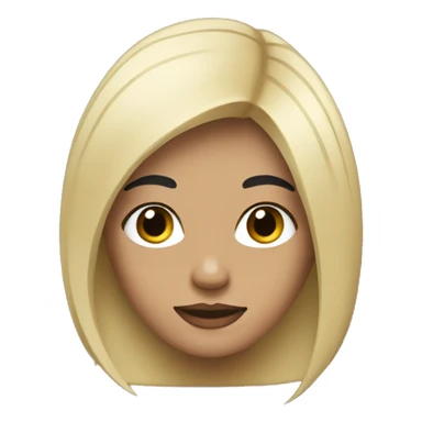 woman with black hair with blonde streaks wolfcut  sticker