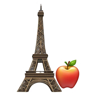 Eiffel tower with apple emoji design sticker