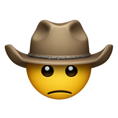 Annoyed smiley face with cowboy hat sticker