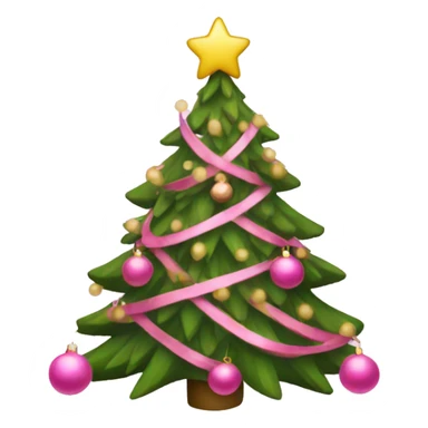 Pink Christmas tree sticker