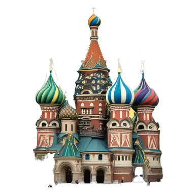 colorful st basils cathedral inserted into guy fawkes mask sticker