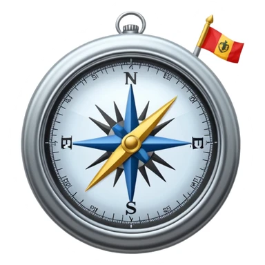 compass with a #5fe089 color flag sticker