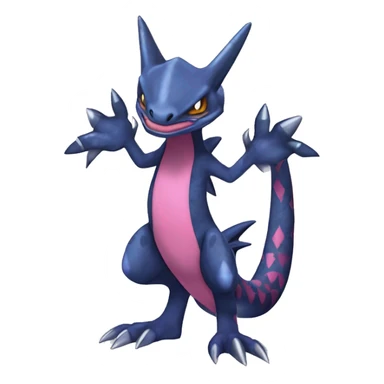 Cool Edgy Seviper-Sharpedo-Gabite Fakémon Digimon with Edgy markings, full body, outlined sticker