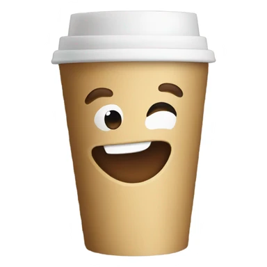 coffee paper cup satisfied happy face sticker
