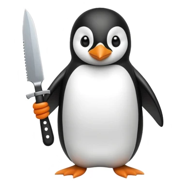 pingüino con un cuchillo sticker