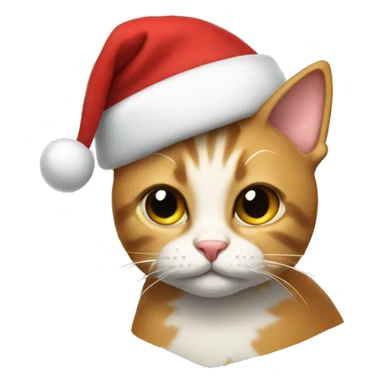 Cat wearing Santa hat sticker