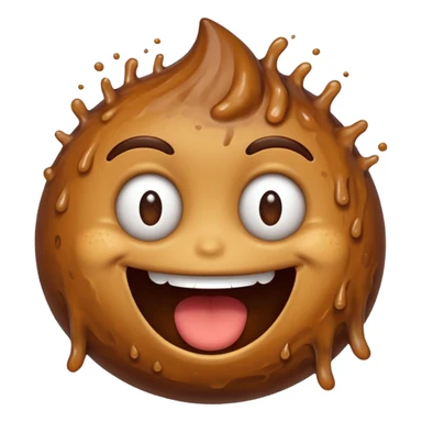 Diarrhea splash with a funky face sticker