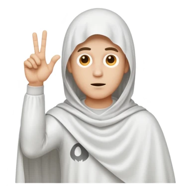 Make a guy in a ghost outfit with a point top sticker