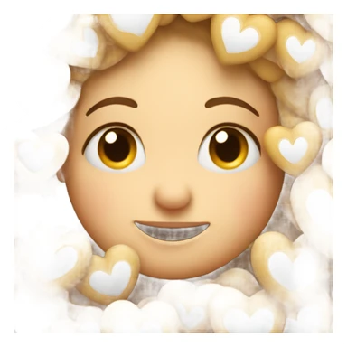 cute smiling crying face with hearts around it sticker