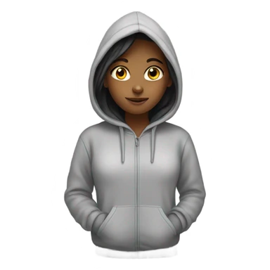 Girl wearing hoodie  sticker