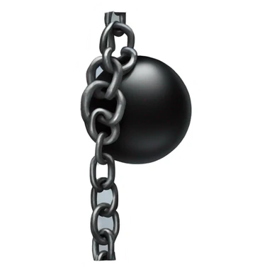 black ball and chain sticker